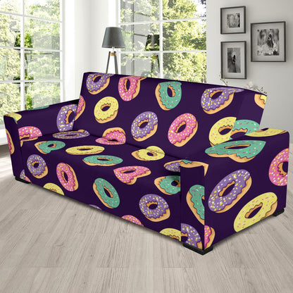 Donut Pattern Print Design DN08 Sofa Slipcover-JORJUNE.COM