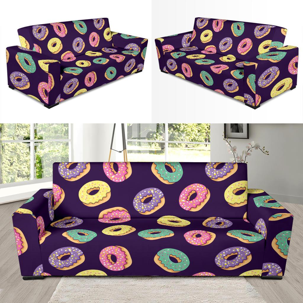 Donut Pattern Print Design DN08 Sofa Slipcover-JORJUNE.COM