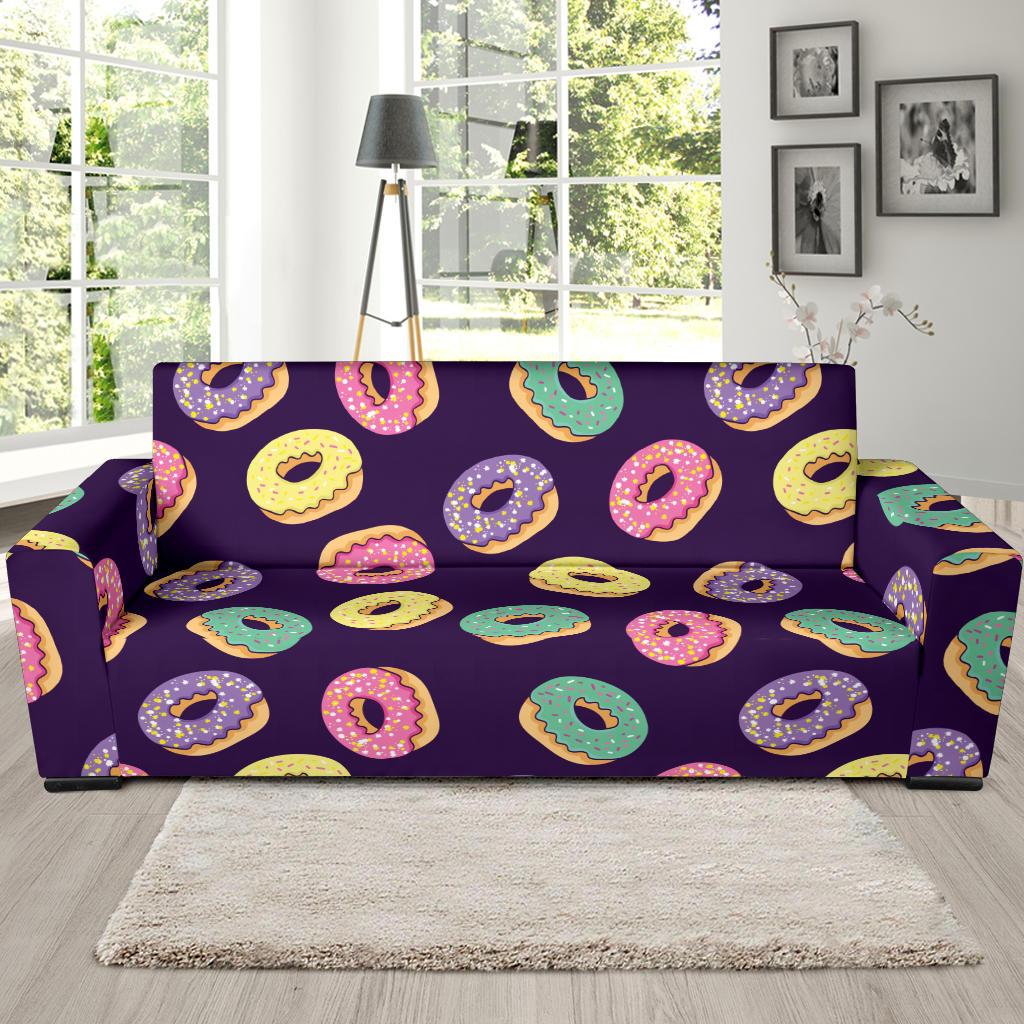 Donut Pattern Print Design DN08 Sofa Slipcover-JORJUNE.COM