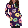 Donut Pattern Print Design DN08 Women Hoodie Dress