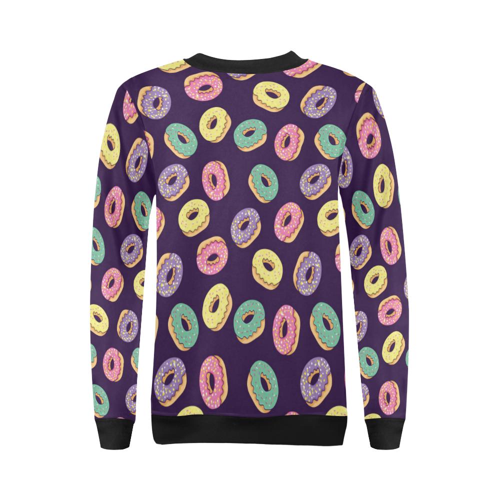 Donut Pattern Print Design DN08 Women Long Sleeve Sweatshirt-JorJune