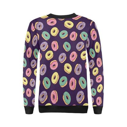 Donut Pattern Print Design DN08 Women Long Sleeve Sweatshirt-JorJune