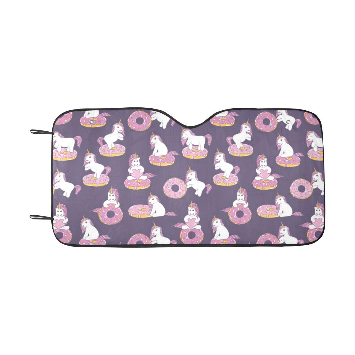 Donut Unicorn Pattern Print Design DN011 Car Sun Shade-JorJune
