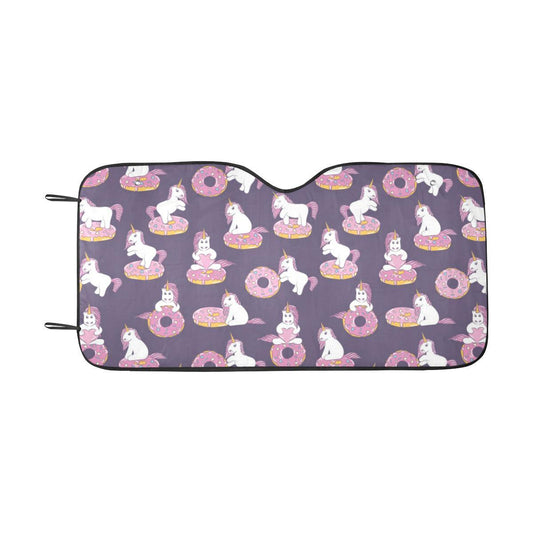 Donut Unicorn Pattern Print Design DN011 Car Sun Shade-JorJune