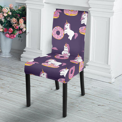 Donut Unicorn Pattern Print Design DN011 Dining Chair Slipcover-JORJUNE.COM