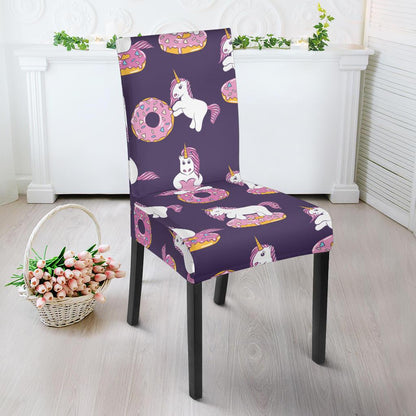 Donut Unicorn Pattern Print Design DN011 Dining Chair Slipcover-JORJUNE.COM