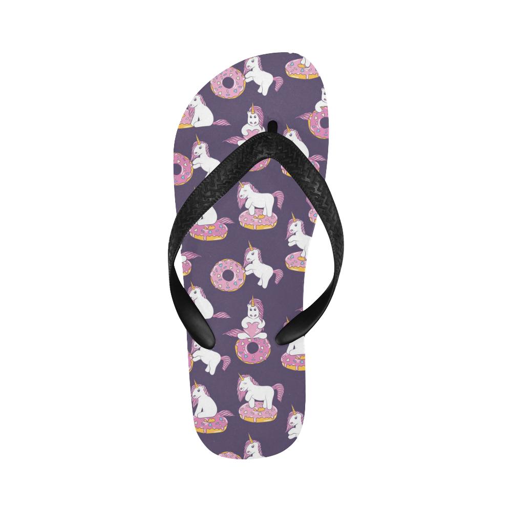 Donut Unicorn Pattern Print Design DN011 Flip Flops-JorJune