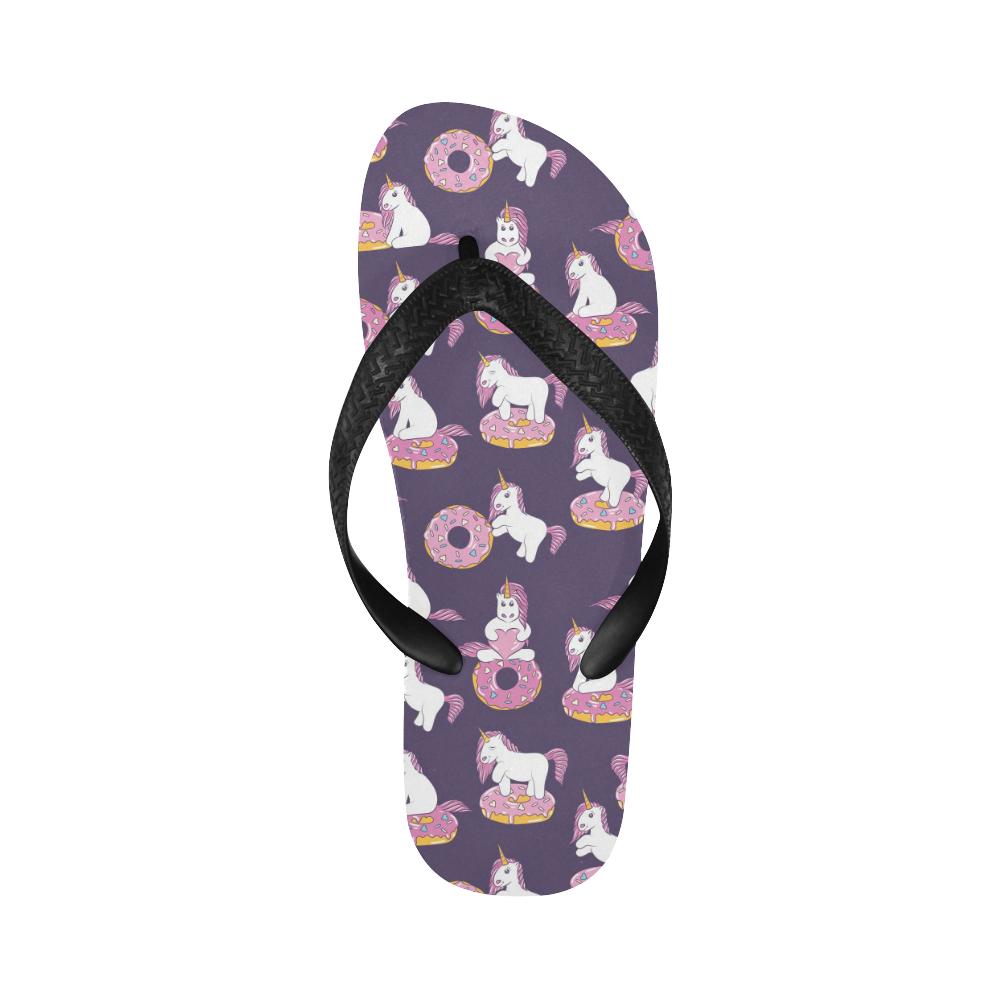 Donut Unicorn Pattern Print Design DN011 Flip Flops-JorJune