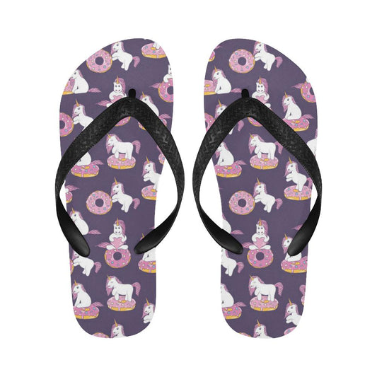 Donut Unicorn Pattern Print Design DN011 Flip Flops-JorJune