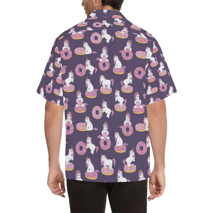 Donut Unicorn Pattern Print Design DN011 Men Hawaiian Shirt-JorJune