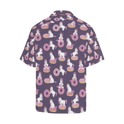 Donut Unicorn Pattern Print Design DN011 Men Hawaiian Shirt-JorJune