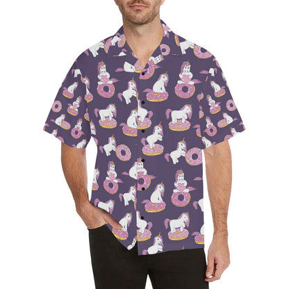 Donut Unicorn Pattern Print Design DN011 Men Hawaiian Shirt-JorJune