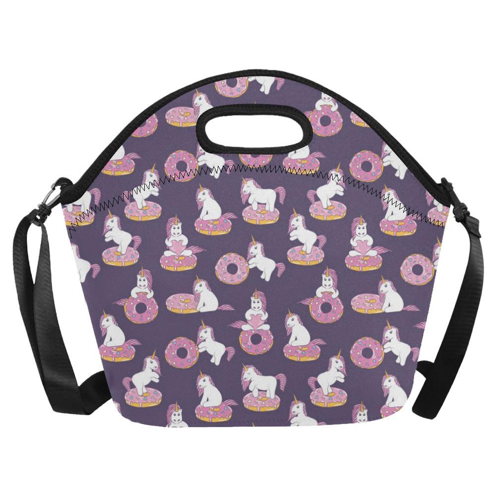 Donut Unicorn Pattern Print Design DN011 Neoprene Lunch Bag-JorJune