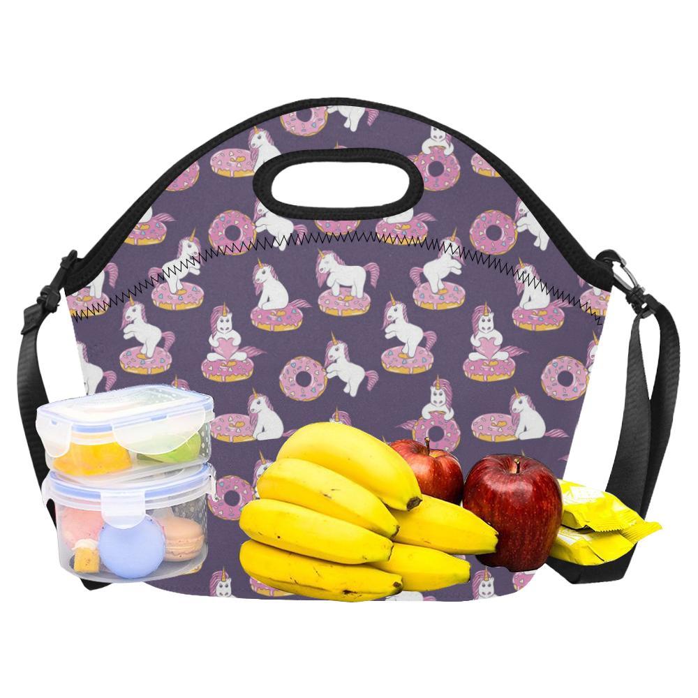 Donut Unicorn Pattern Print Design DN011 Neoprene Lunch Bag-JorJune