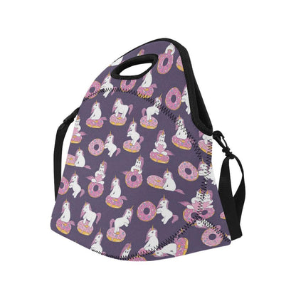 Donut Unicorn Pattern Print Design DN011 Neoprene Lunch Bag-JorJune