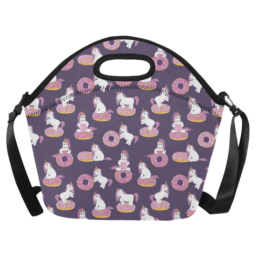Donut Unicorn Pattern Print Design DN011 Neoprene Lunch Bag-JorJune