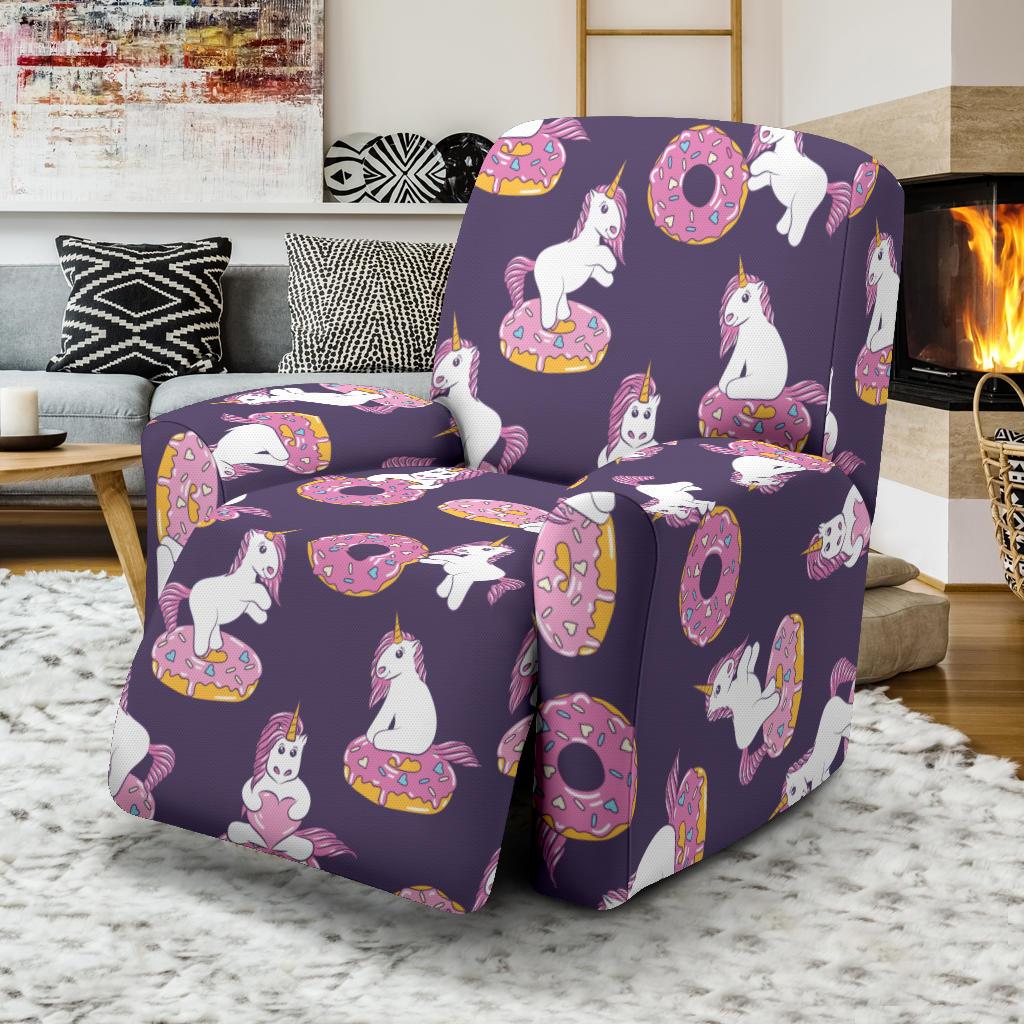 Donut Unicorn Pattern Print Design DN011 Recliner Slipcover-JORJUNE.COM