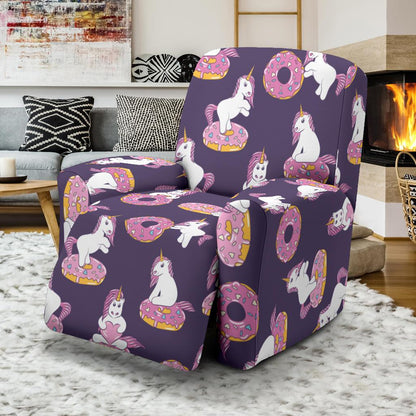 Donut Unicorn Pattern Print Design DN011 Recliner Slipcover-JORJUNE.COM