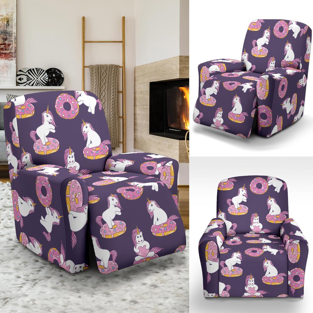 Donut Unicorn Pattern Print Design DN011 Recliner Slipcover-JORJUNE.COM