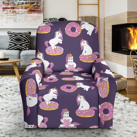 Donut Unicorn Pattern Print Design DN011 Recliner Slipcover-JORJUNE.COM