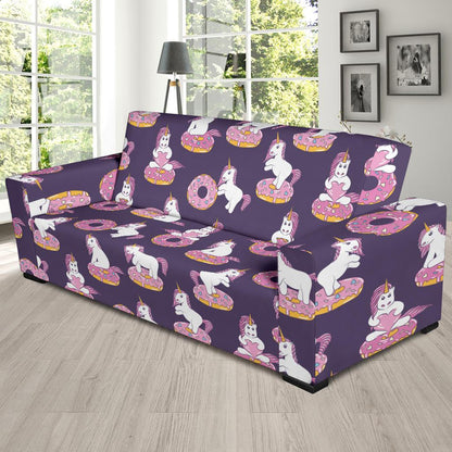Donut Unicorn Pattern Print Design DN011 Sofa Slipcover-JORJUNE.COM