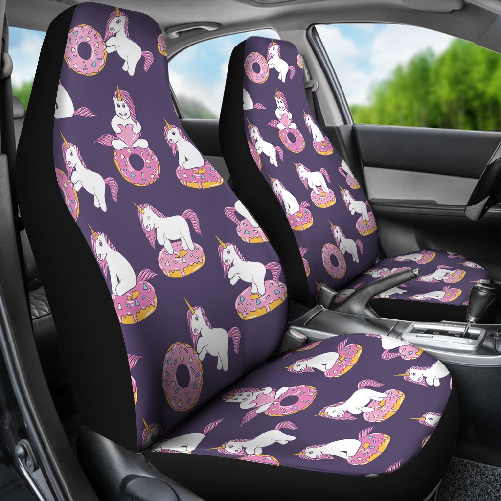 Donut Unicorn Pattern Print Design DN011 Universal Fit Car Seat Covers