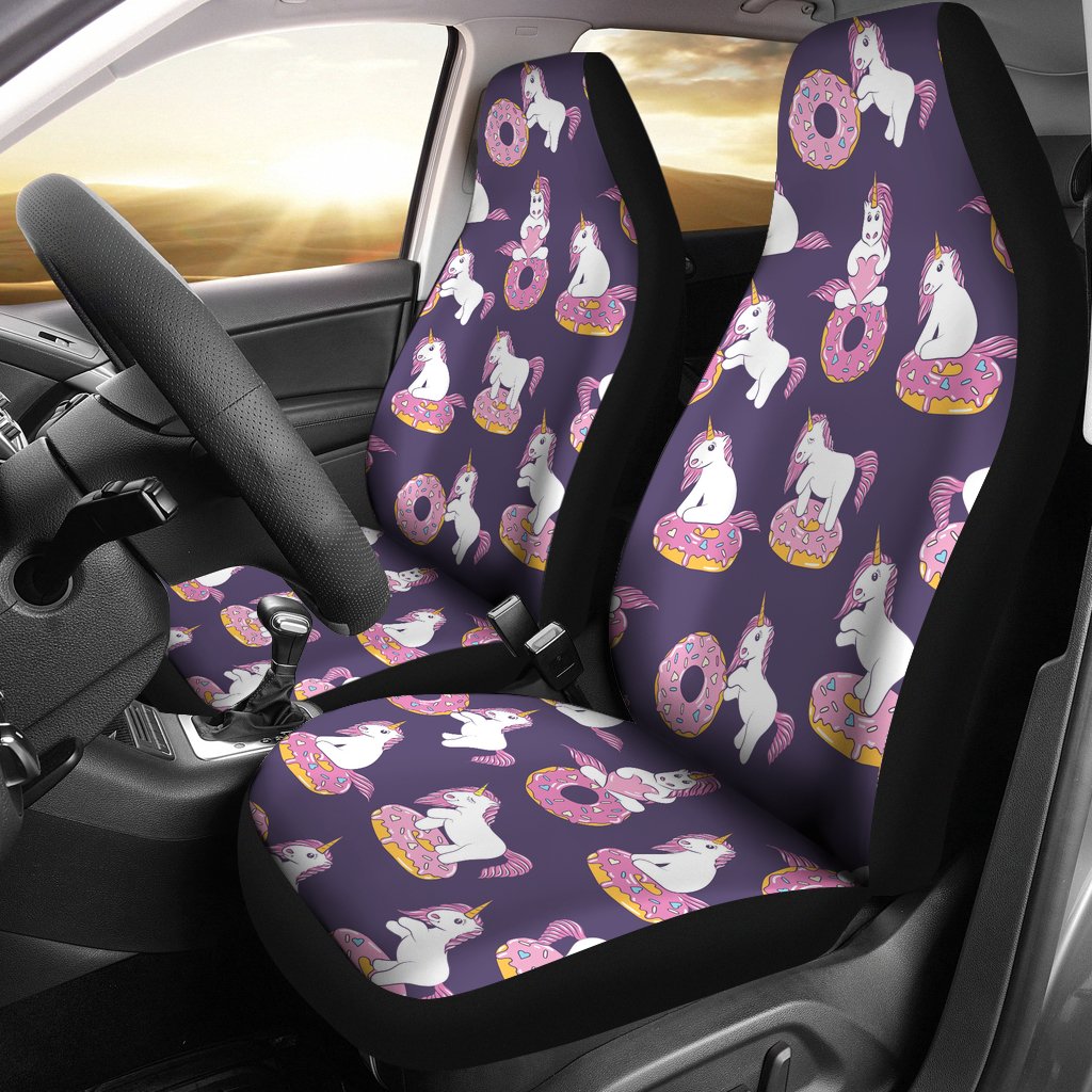 Donut Unicorn Pattern Print Design DN011 Universal Fit Car Seat Covers