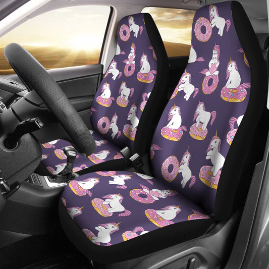 Donut Unicorn Pattern Print Design DN011 Universal Fit Car Seat Covers