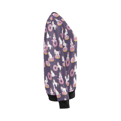 Donut Unicorn Pattern Print Design DN011 Women Long Sleeve Sweatshirt-JorJune