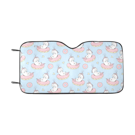 Donut Unicorn Pattern Print Design DN014 Car Sun Shade-JorJune