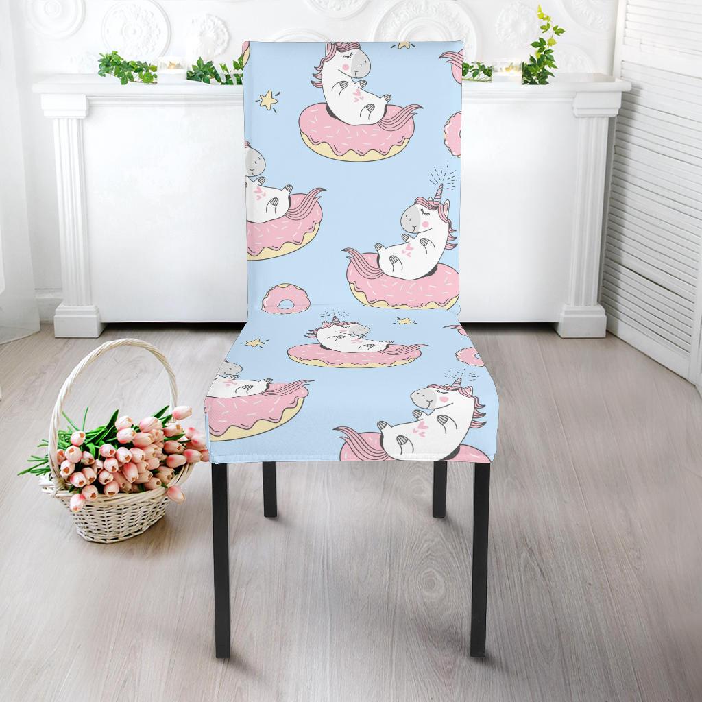 Donut Unicorn Pattern Print Design DN014 Dining Chair Slipcover-JORJUNE.COM