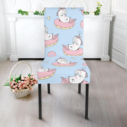 Donut Unicorn Pattern Print Design DN014 Dining Chair Slipcover-JORJUNE.COM