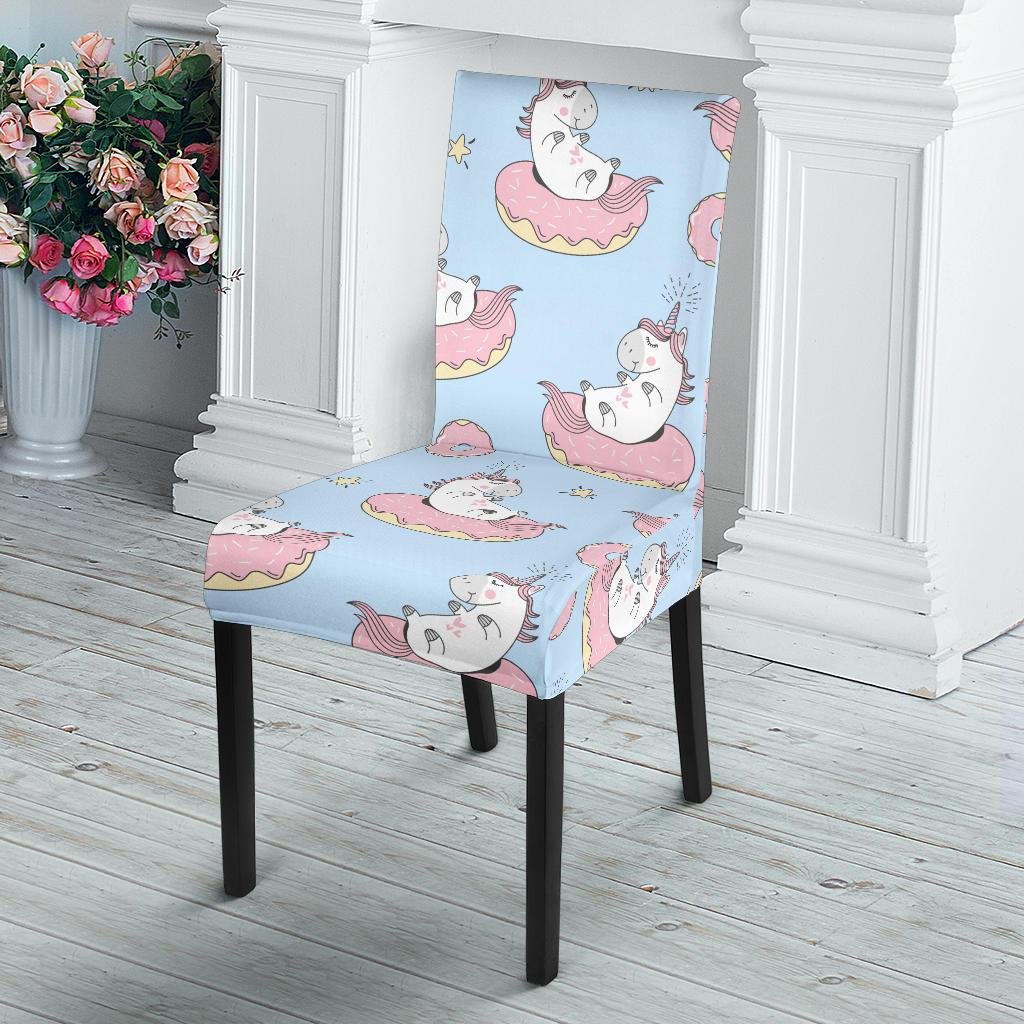 Donut Unicorn Pattern Print Design DN014 Dining Chair Slipcover-JORJUNE.COM