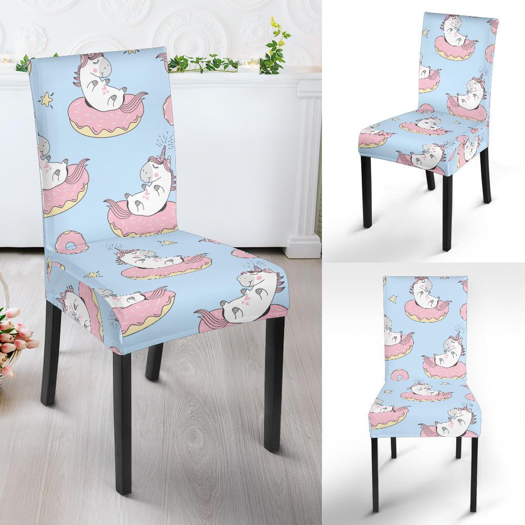 Donut Unicorn Pattern Print Design DN014 Dining Chair Slipcover-JORJUNE.COM