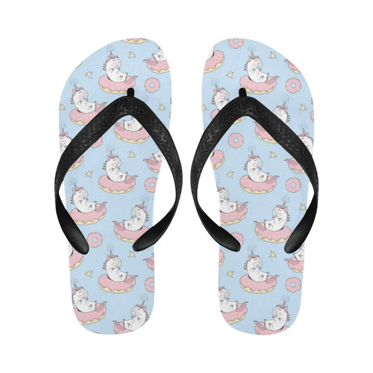 Donut Unicorn Pattern Print Design DN014 Flip Flops-JorJune