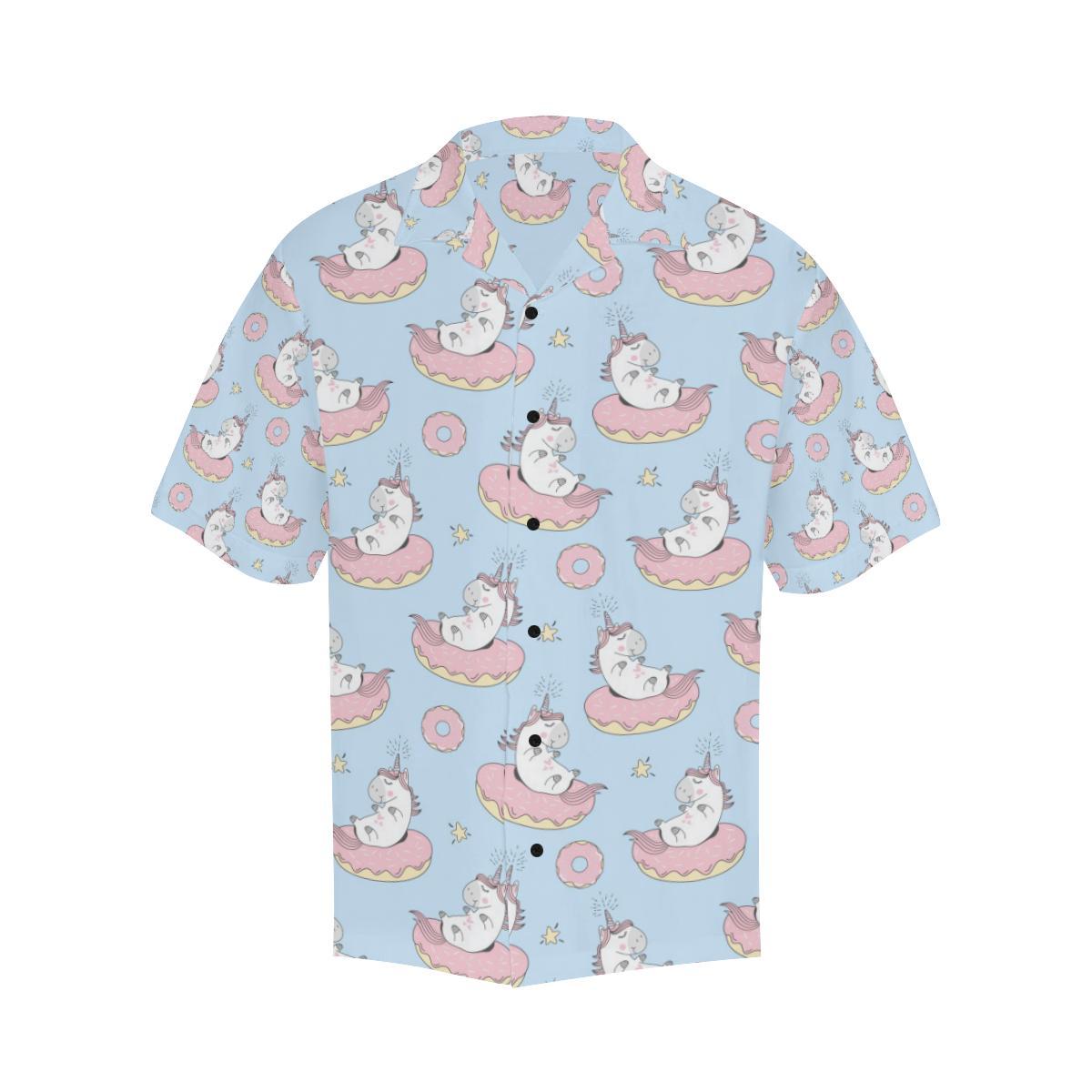 Donut Unicorn Pattern Print Design DN014 Men Hawaiian Shirt-JorJune