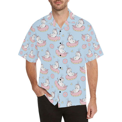 Donut Unicorn Pattern Print Design DN014 Men Hawaiian Shirt-JorJune