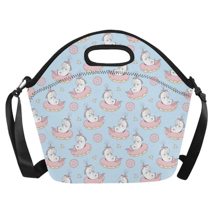 Donut Unicorn Pattern Print Design DN014 Neoprene Lunch Bag-JorJune