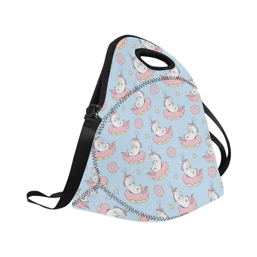 Donut Unicorn Pattern Print Design DN014 Neoprene Lunch Bag-JorJune