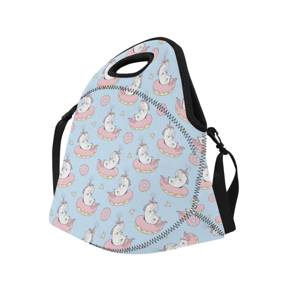 Donut Unicorn Pattern Print Design DN014 Neoprene Lunch Bag-JorJune