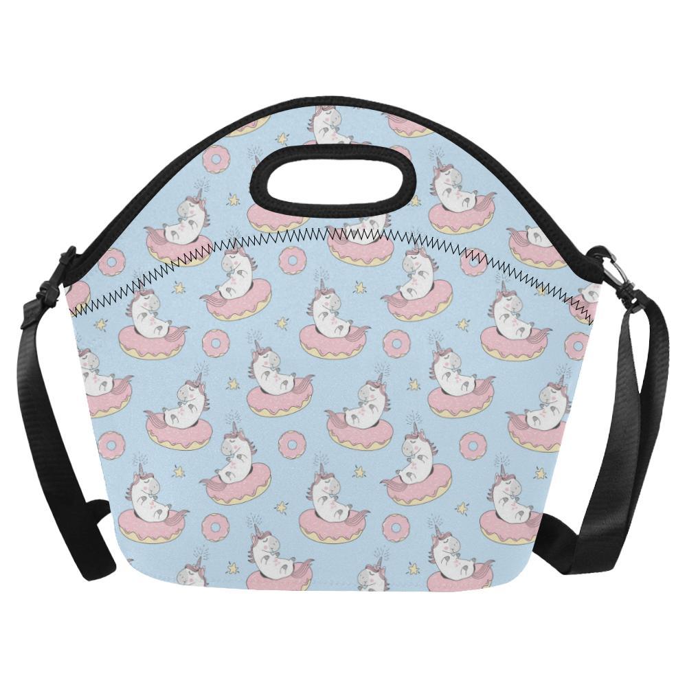 Donut Unicorn Pattern Print Design DN014 Neoprene Lunch Bag-JorJune