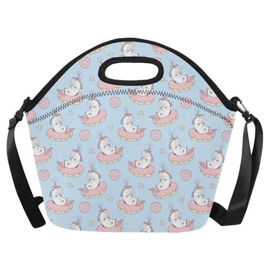 Donut Unicorn Pattern Print Design DN014 Neoprene Lunch Bag-JorJune
