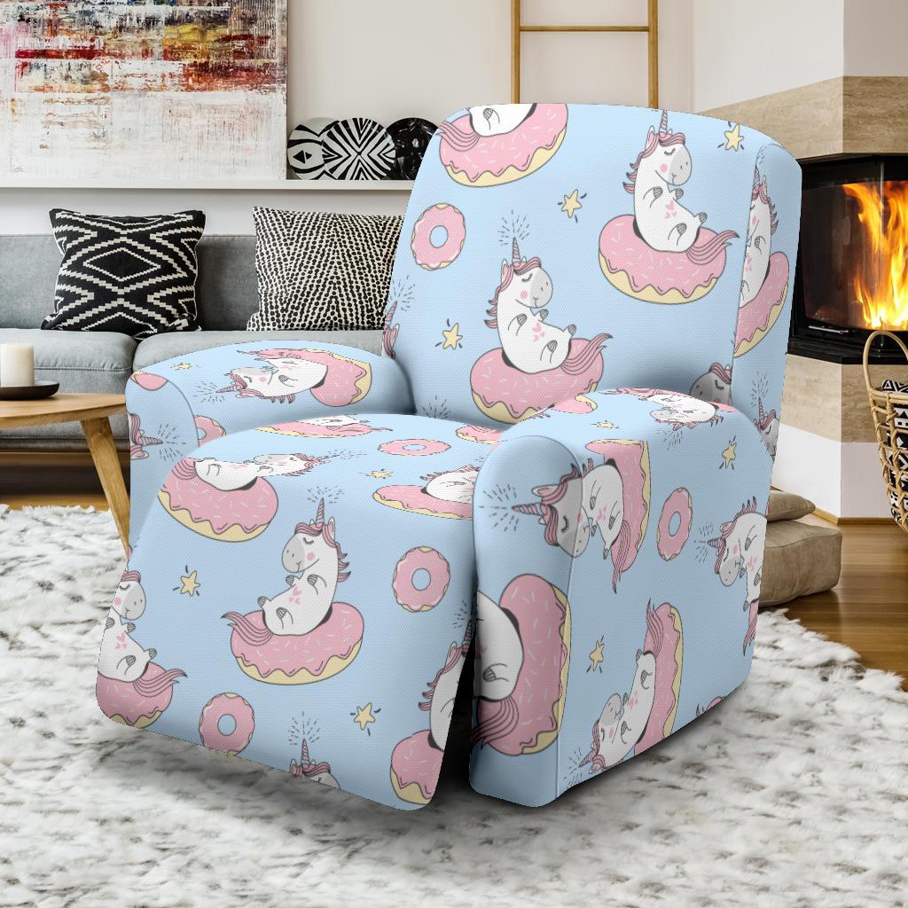 Donut Unicorn Pattern Print Design DN014 Recliner Slipcover-JORJUNE.COM