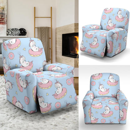 Donut Unicorn Pattern Print Design DN014 Recliner Slipcover-JORJUNE.COM