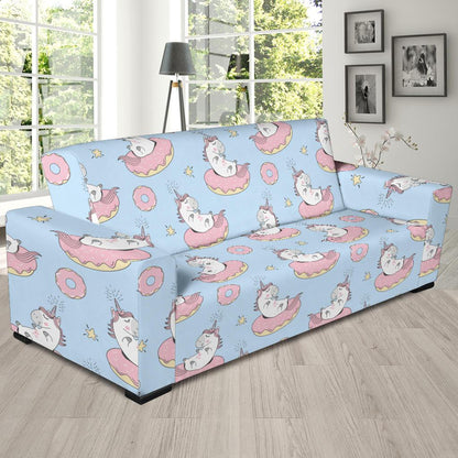 Donut Unicorn Pattern Print Design DN014 Sofa Slipcover-JORJUNE.COM