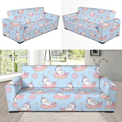 Donut Unicorn Pattern Print Design DN014 Sofa Slipcover-JORJUNE.COM