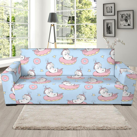 Donut Unicorn Pattern Print Design DN014 Sofa Slipcover-JORJUNE.COM