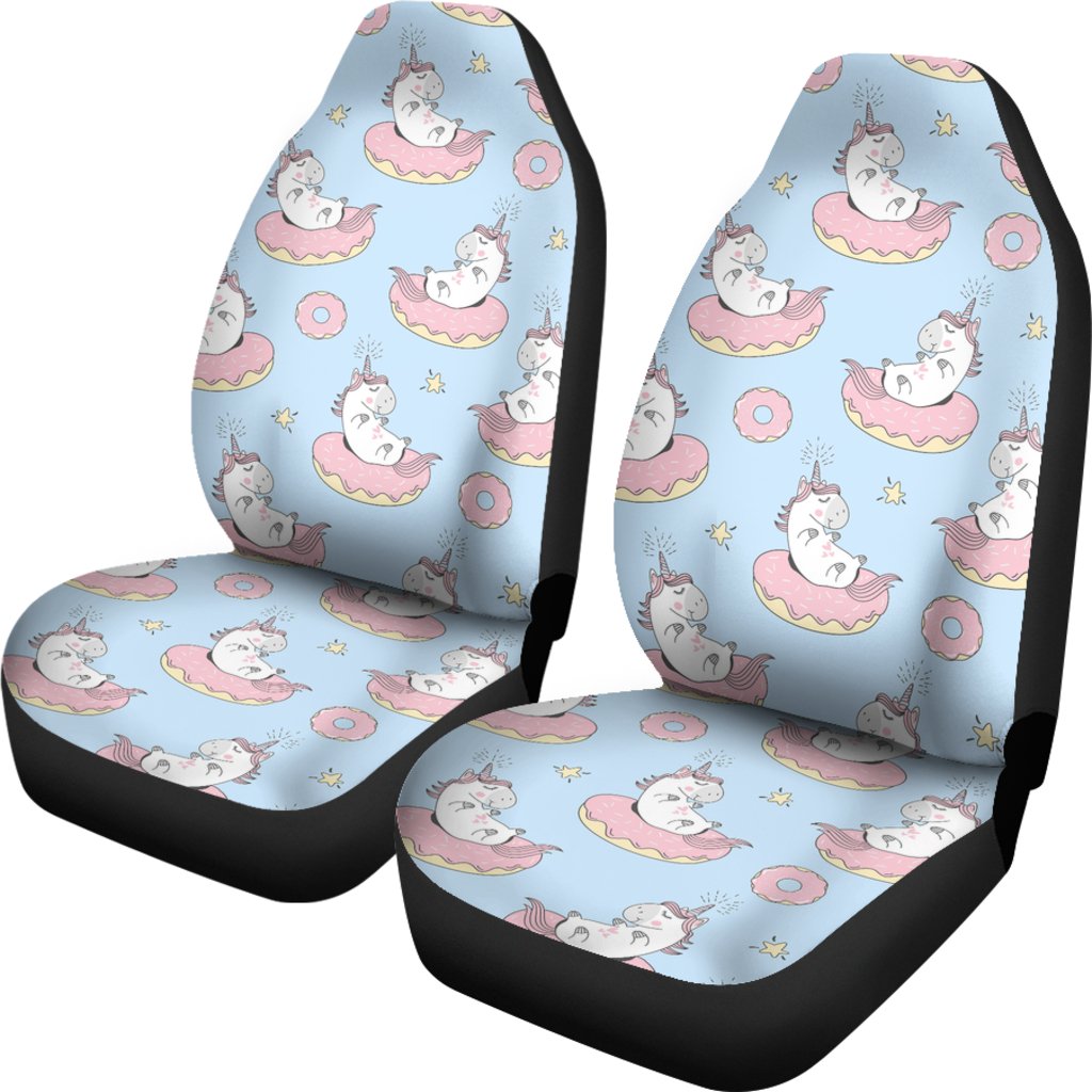 Donut Unicorn Pattern Print Design DN014 Universal Fit Car Seat Covers