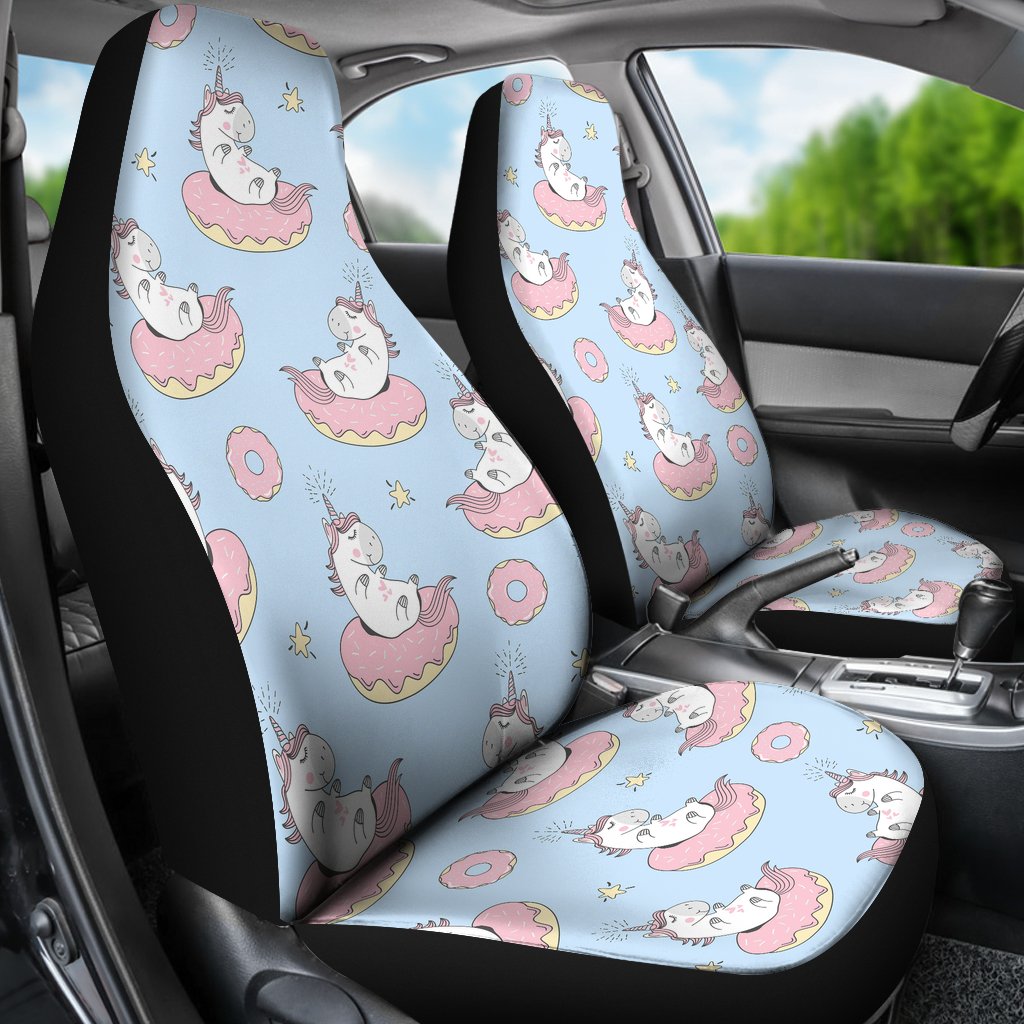 Donut Unicorn Pattern Print Design DN014 Universal Fit Car Seat Covers