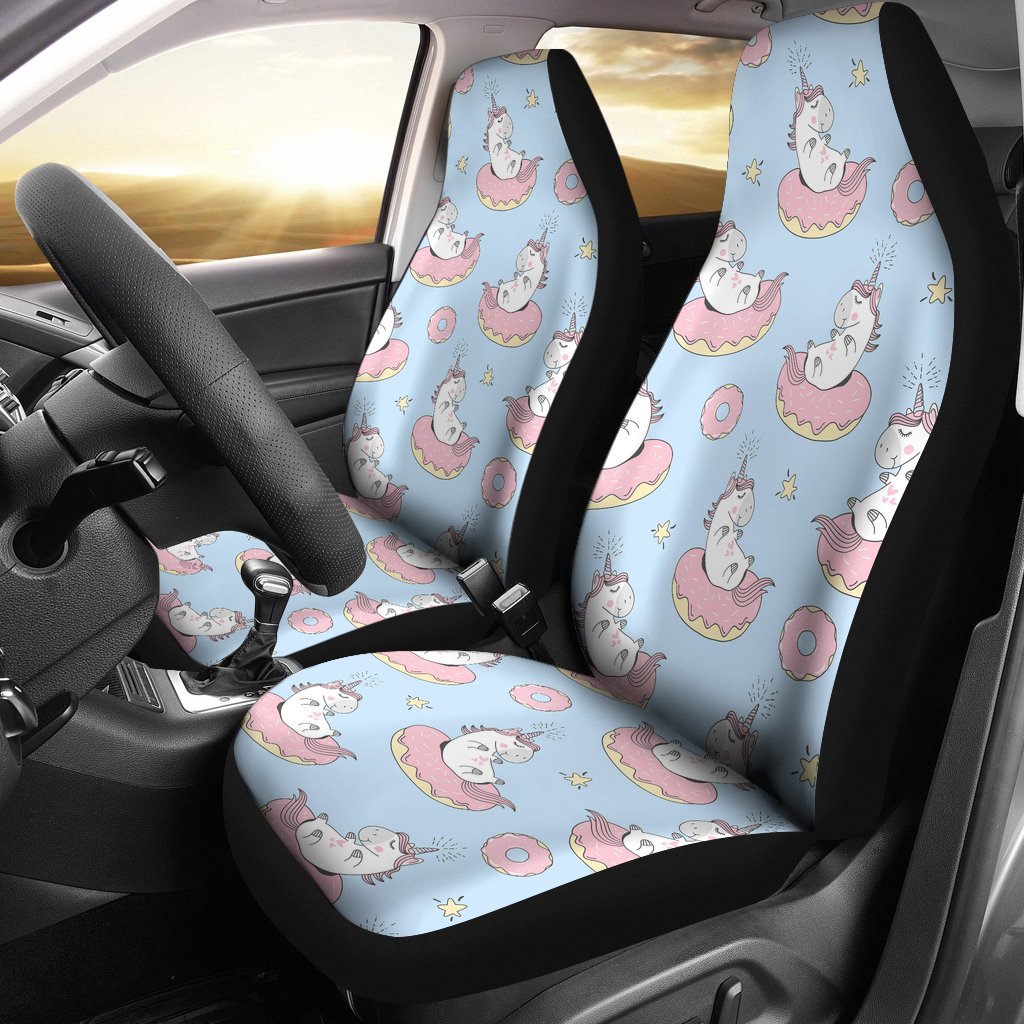 Donut Unicorn Pattern Print Design DN014 Universal Fit Car Seat Covers
